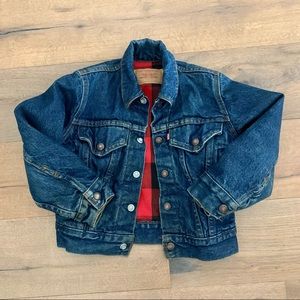 Vintage Levi’s Plaid Lined Denim Trucker Jacket Size 8